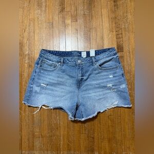 Time and Tru Womens Size 16 High Rise Cut Off Blue Jean Shorts Distressed Casual